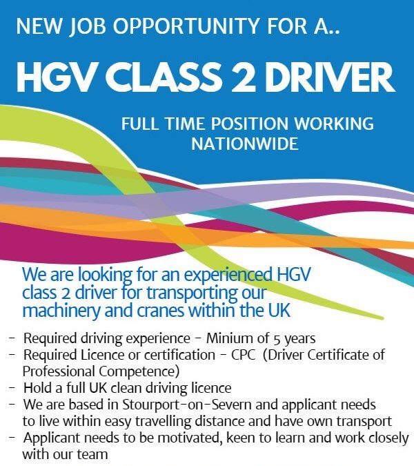 New Job Opportunity – HGV Class 2 Driver